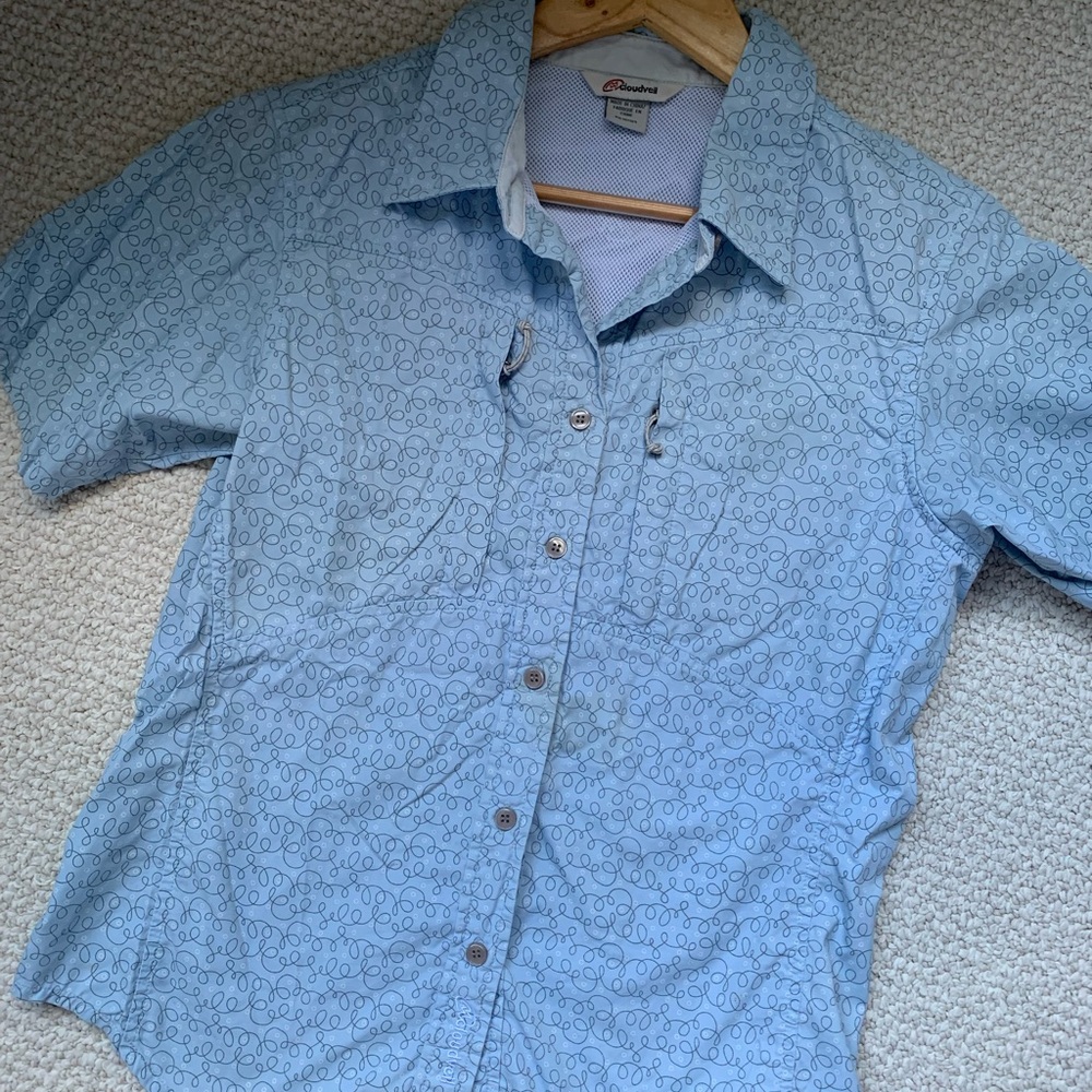 Cloudveil Women's Blue Patterned Blouse